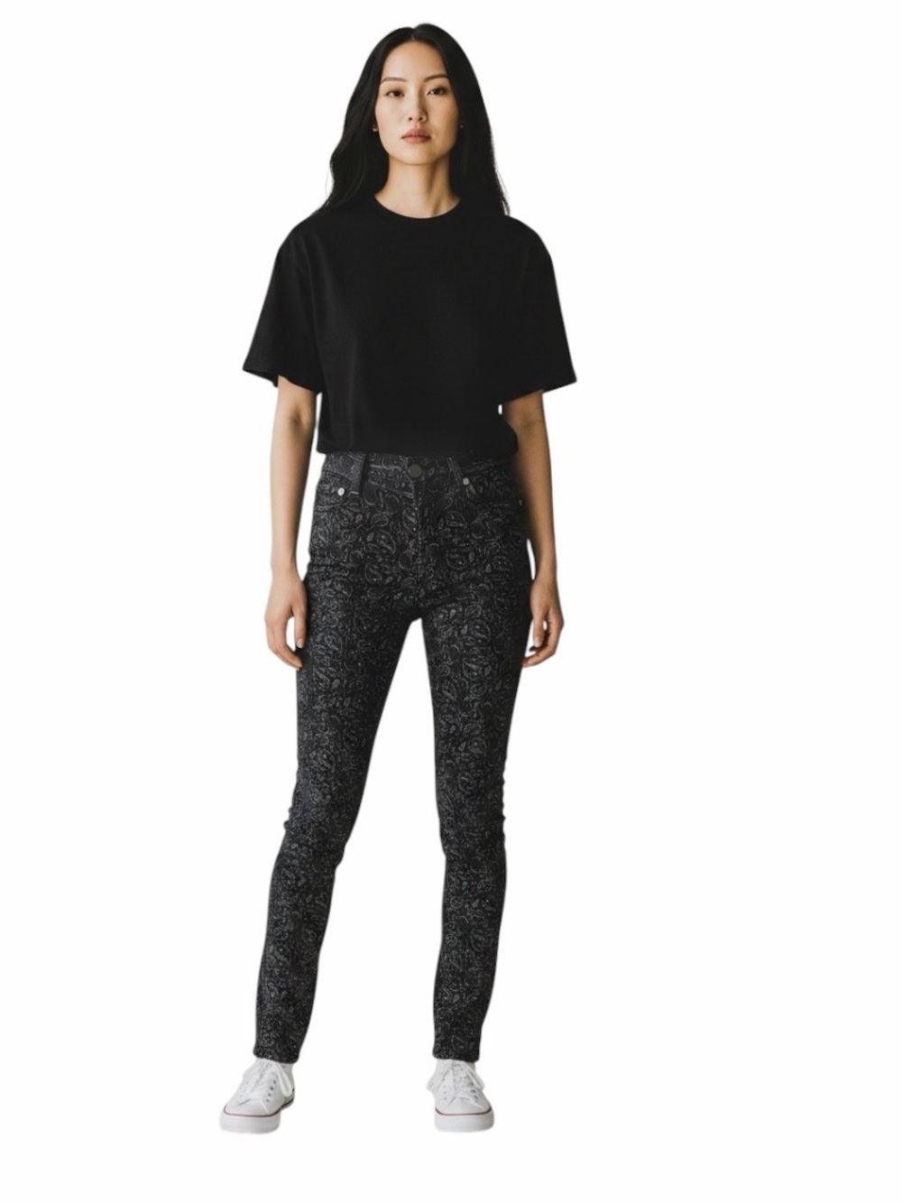 Anthropology The Stevie Velvet High-Rise Skinny Jeans in Paisley size 27